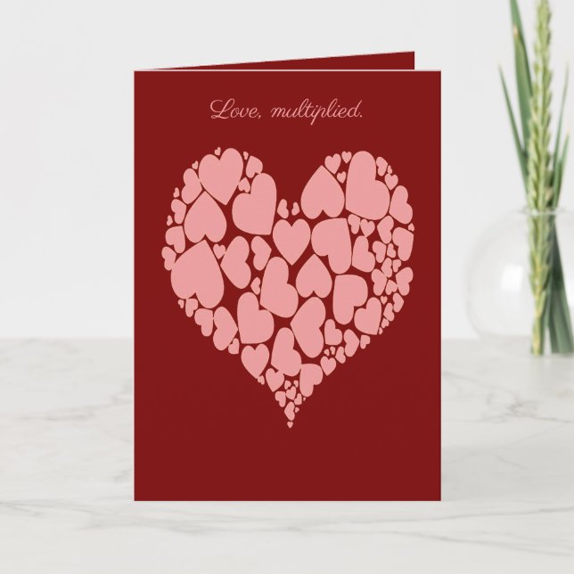 Carte  A Heart Of Hearts Romantic Design Monotone Pink (Devant)
