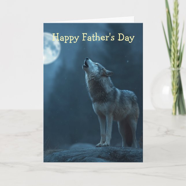 Carte A Howling Wolf Father's Day (Devant)