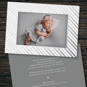 Carte à huile à bande faire-part de naissance