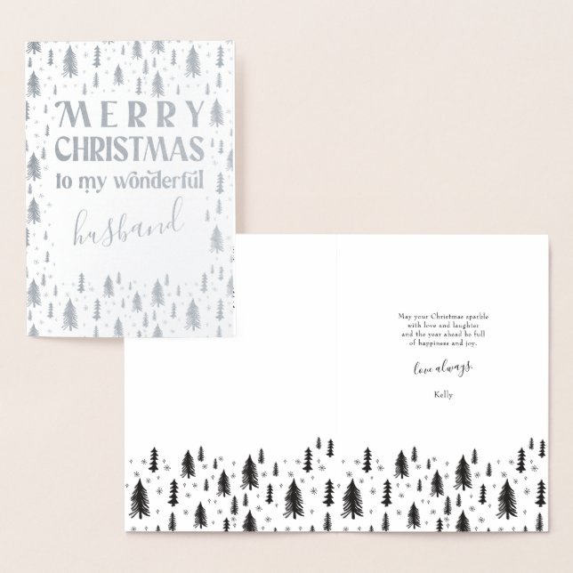 Carte à huile d'argent pour marié Joyeux arbres de (Affichage)