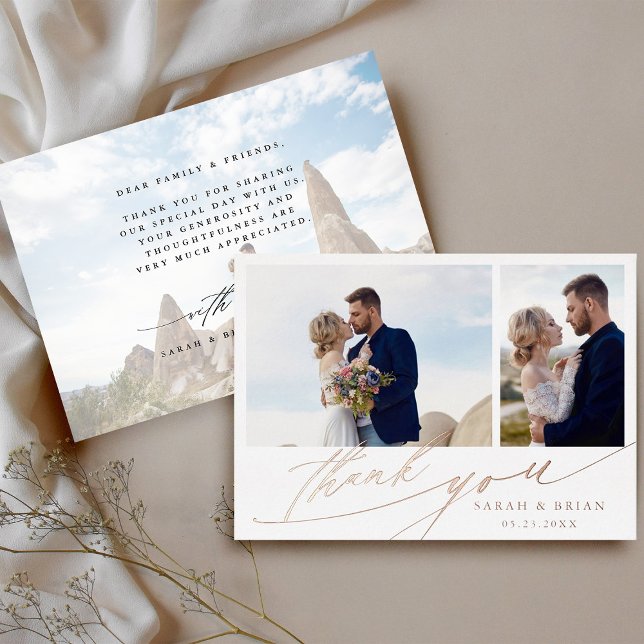 Carte à huile de Merci Mariage photo 3 (Front & Back)
