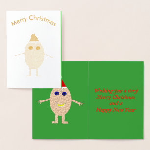 Carte à huile d'oeuf de Noël amusante