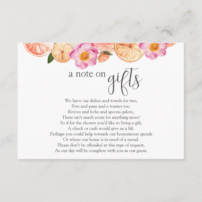 Carte à joindre à l'invitation de Baby Shower pour (Devant)