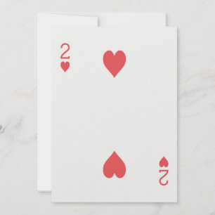 Carte à jouer 2 de Cœurs Invitation Anniversaire C