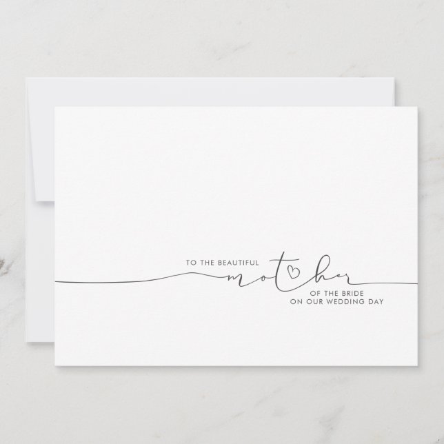 Carte À la belle Mère de la mariée Groom Message (Devant)