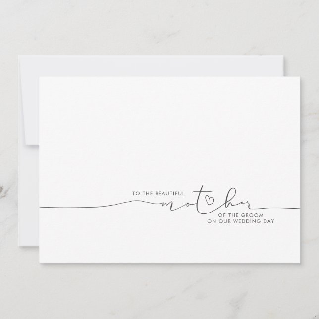 Carte À la belle mère du marié Message de la mariée (Devant)