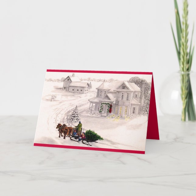 Carte à la maison victorienne de vacances de Noël (Devant)