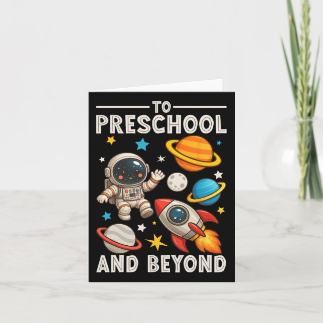 Carte À la maternelle et au-delà Astronaute drôle de ren (Devant)