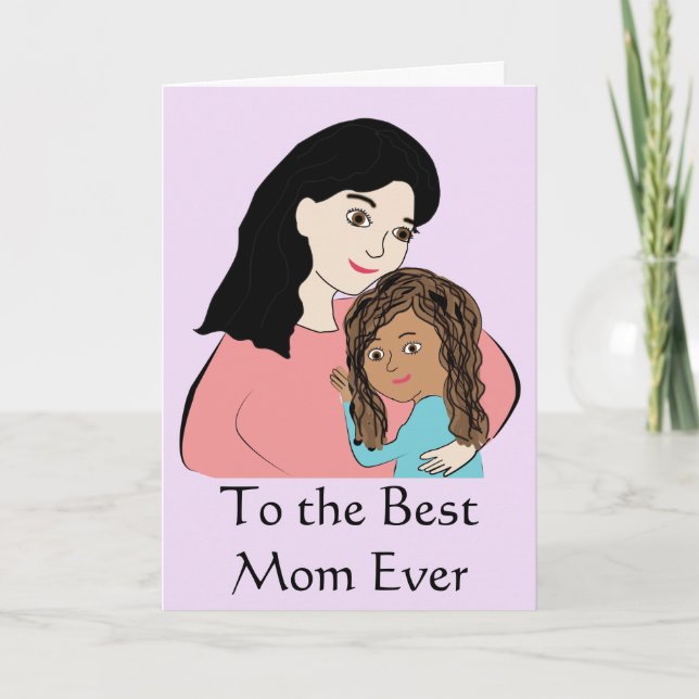 Carte À la meilleure maman jamais - Fille de la Fête des (Devant)