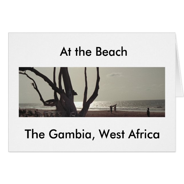 Carte, "À la plage, Gambie, Afrique de l'Ouest" (Devant horizontal)