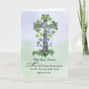 Carte À l'ami Jour de la Saint Patrick Celtic Cross Sham