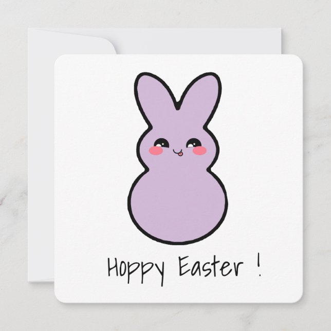 Carte à lapin Hoppy Easter Cute (Devant)