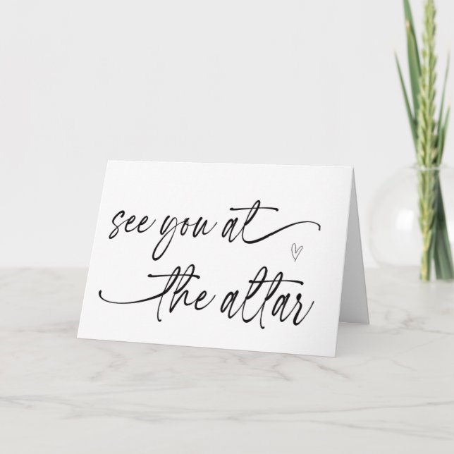 Carte À l'autel cadeau de mariée à la salle (Devant)