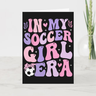 Carte À l'ère de ma fille footballeuse Rétro Groovy Fill