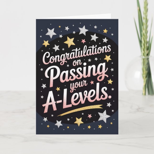 Carte A Level Exam radiant star Congratulation cards (Devant)