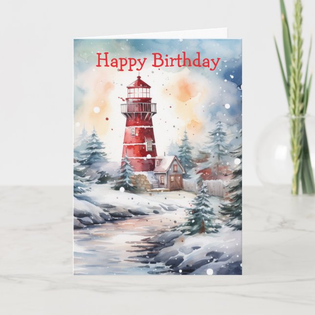 Carte A Lighthouse in Winter (Devant)