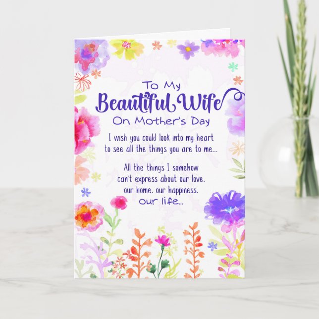 Carte À ma belle épouse le jour de mère (Devant)