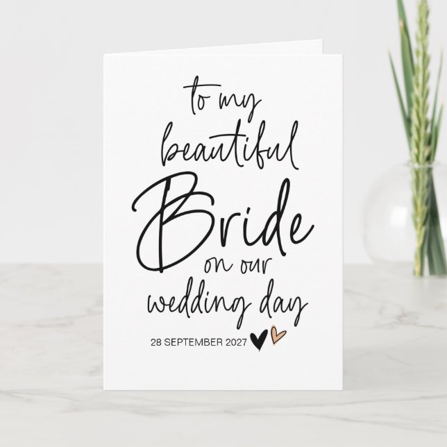 Carte À ma belle mariée de Groom le jour du mariage (Devant)