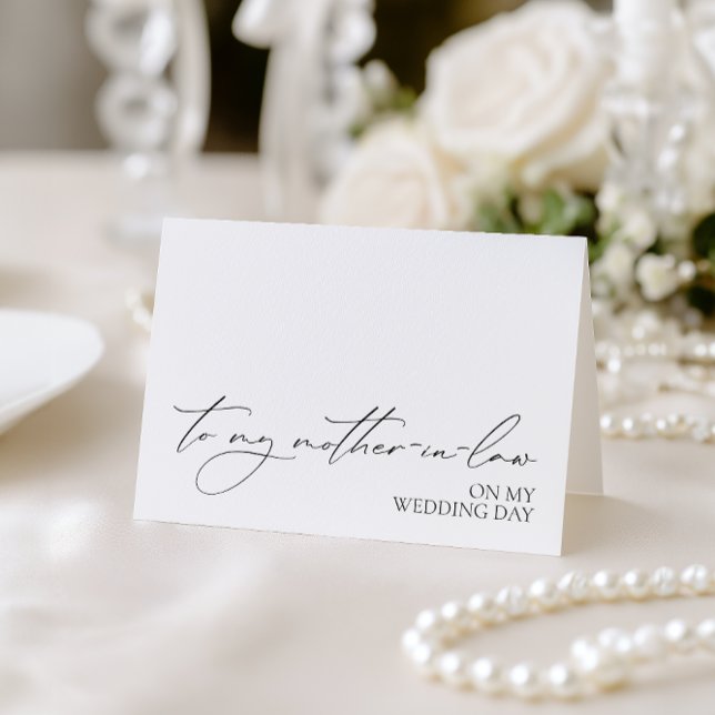 Carte «À ma belle-mère le jour de mon mariage» (To My Mother-In-Law On My Wedding Day" Card)