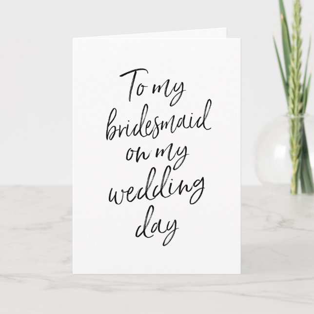 Carte À ma demoiselle d'honneur le jour de mon mariage | (Devant)