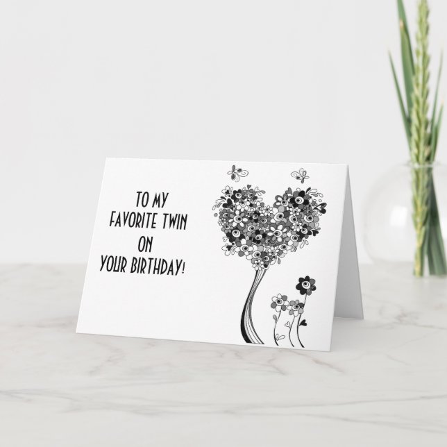 CARTE À MA FAVORITE ***TWIN*** POUR VOTRE ANNIVERSAIRE (Devant)