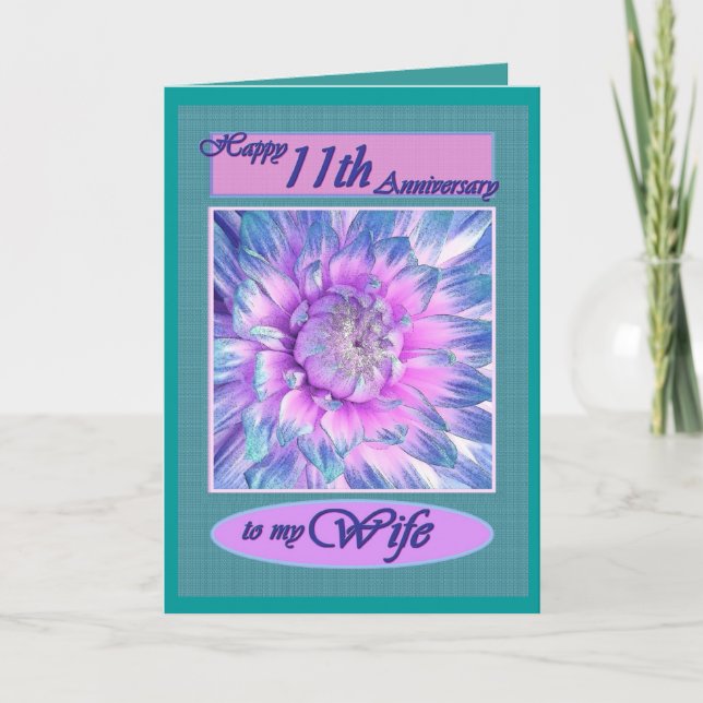 Carte À ma femme - Joyeux 11ème anniversaire (Devant)