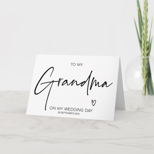 Carte À ma grand-mère le jour de mon mariage (Devant)