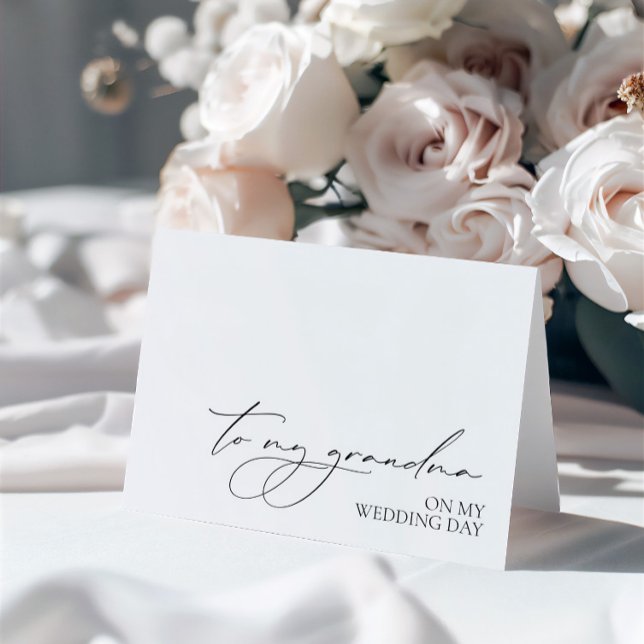 Carte "À ma grand-mère le jour de mon mariage" ("To My Grandma On My Wedding Day" Card)