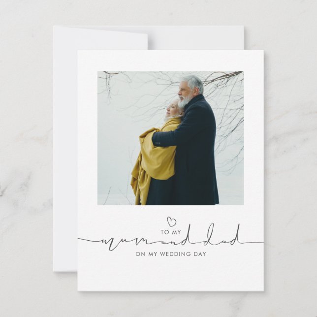 Carte À ma maman et papa le jour de mon mariage Message  (Devant)