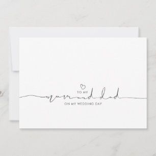 Carte À ma mère et à mon père le jour de mon mariage