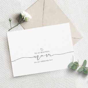 Carte À ma mère Mariage Matin mignon Message