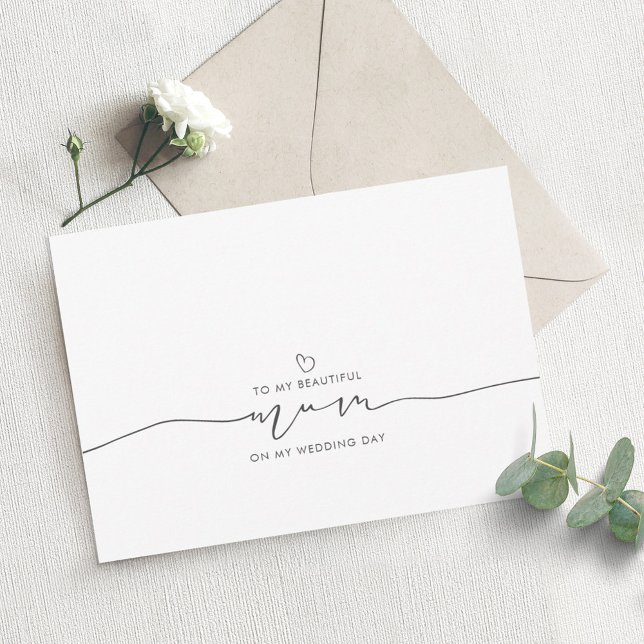 Carte À ma mère Mariage Matin mignon Message (Créateur téléchargé)
