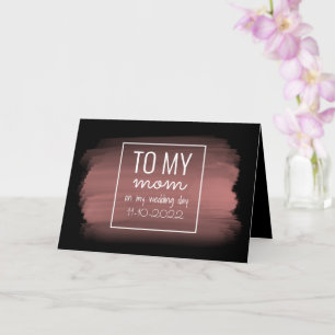 Carte "À MA MÈRE" Rose Gold et Mariage noir