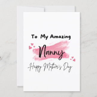 Carte À ma nounou incroyable, joyeuse fête des mères