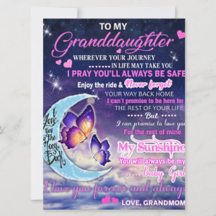 Carte À ma petite-fille Papillons Idée cadeau d'annivers