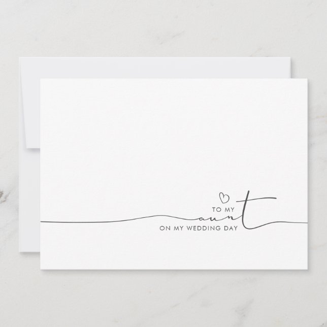 Carte À ma tante Mariage Matin mignon Message (Devant)