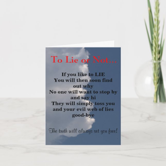 Carte À mentir ou à ne pas feuiller les nuages blancs (Devant)