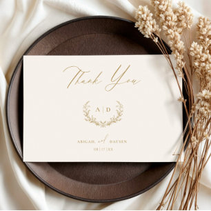 Carte à Merci plat Gold & Cream Wedding Day