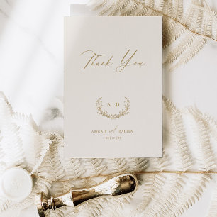 Carte à Merci plat Gold & Cream Wedding Day