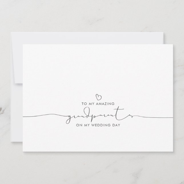 Carte À mes grands-parents Mariage Matin mignon Message (Devant)