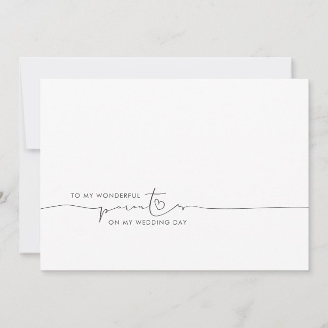 Carte À Mes Parents Mariage Matin Message mignon (Devant)