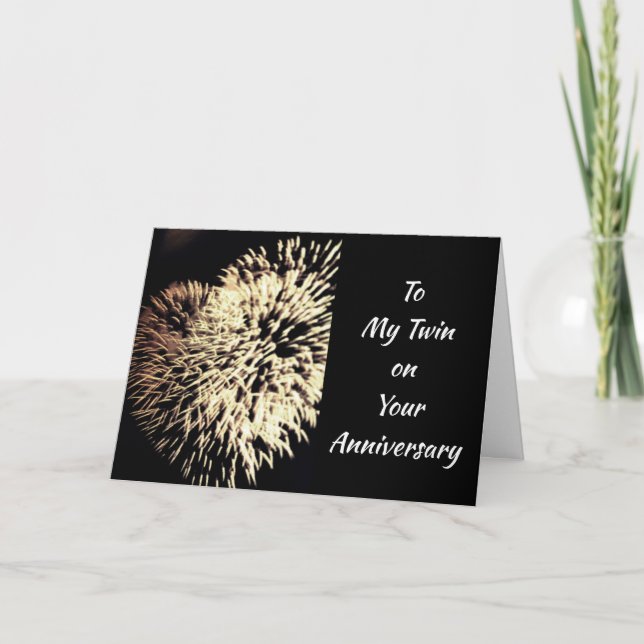 CARTE À MES **TWIN** FIREWORKS SUR VOTRE ANNIVERSAIRE (Devant)