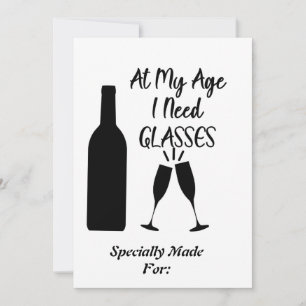 Carte À Mon Âge, J'Ai Besoin De Lunettes, Anniversaire E