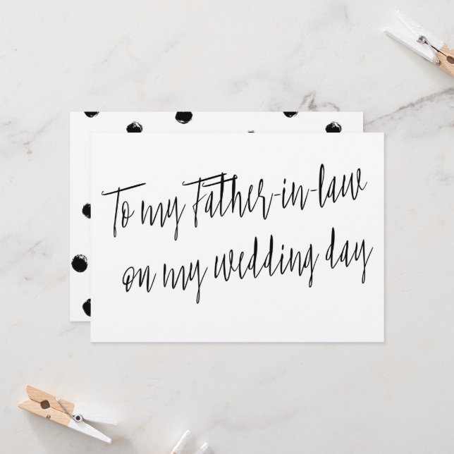 Carte "À mon beau-père le jour de mon mariage" (Devant/Arrière en situation)