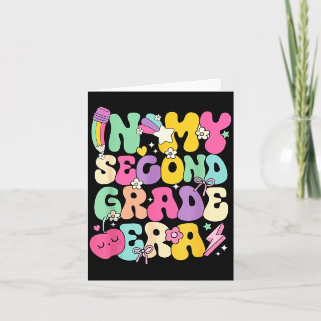 Carte À Mon Époque De Deuxième Année D'École Enseignante (Devant)