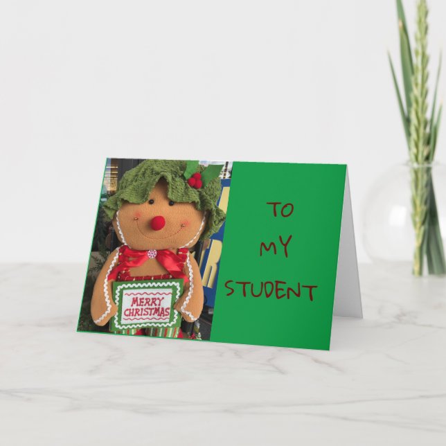 CARTE **À MON ÉTUDIANT** ESPÉRER QUE PÈRE NOËL EST "BON  (Devant)