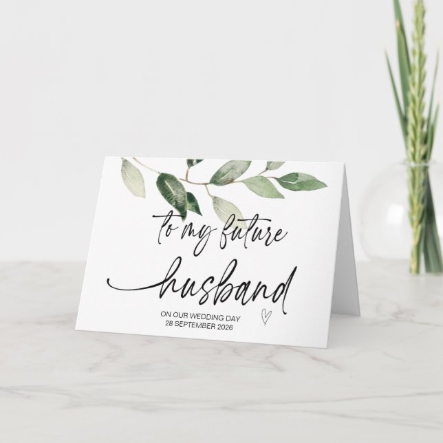 Carte À mon futur mari de la mariée le jour du mariage (Devant)