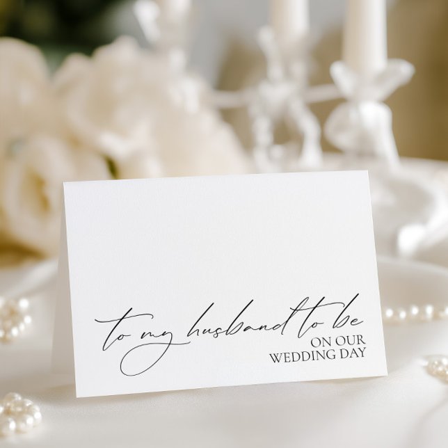 Carte "À mon mari pour être le jour de mon mariage (To My Husband to be On My Wedding Day" Card)