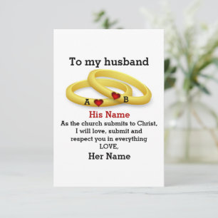 Carte À mon mari pour lui mariage couple anneau monogram