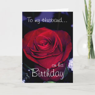 Carte À mon mari sur son Anniversaire Rose rouge